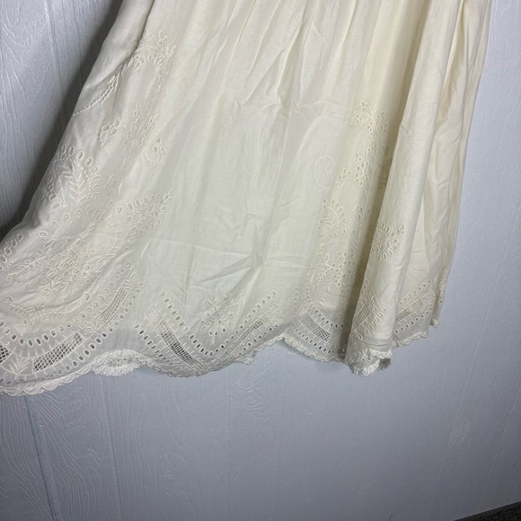 Lauren Ralph Lauren Vintage Made in USA cotton ivory eyelet midi skirt size 12 - Picture 9 of 10